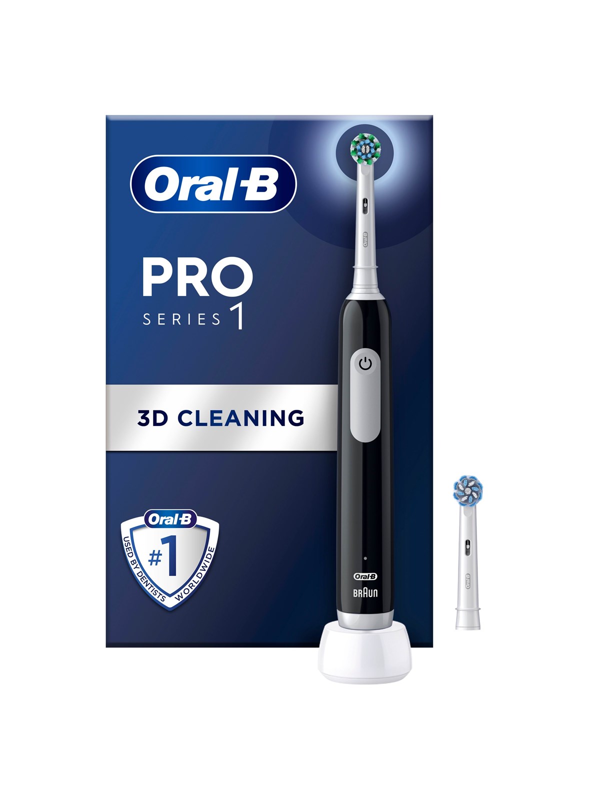 Oral-b Elektrische Zahnbürste Pro1 Black + Extra Brush Head - Elektrische Zahnbuersten - 8006540771457