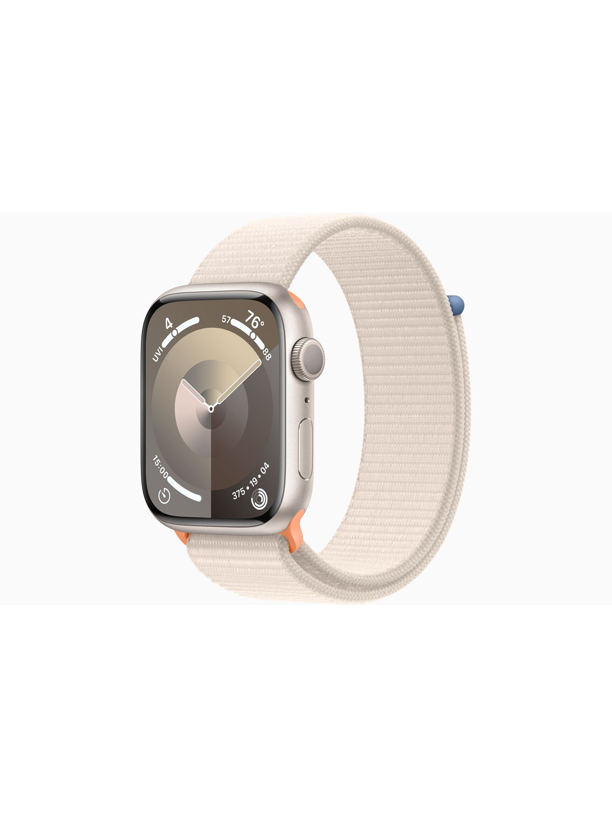 Apple Watch Series 9 Gps 45mm - Starlight Aluminium Case With Starlight Sport Loop - Smartwatches Pulsuhren Sportuhren Schrittzaehler - Mr983dh/a