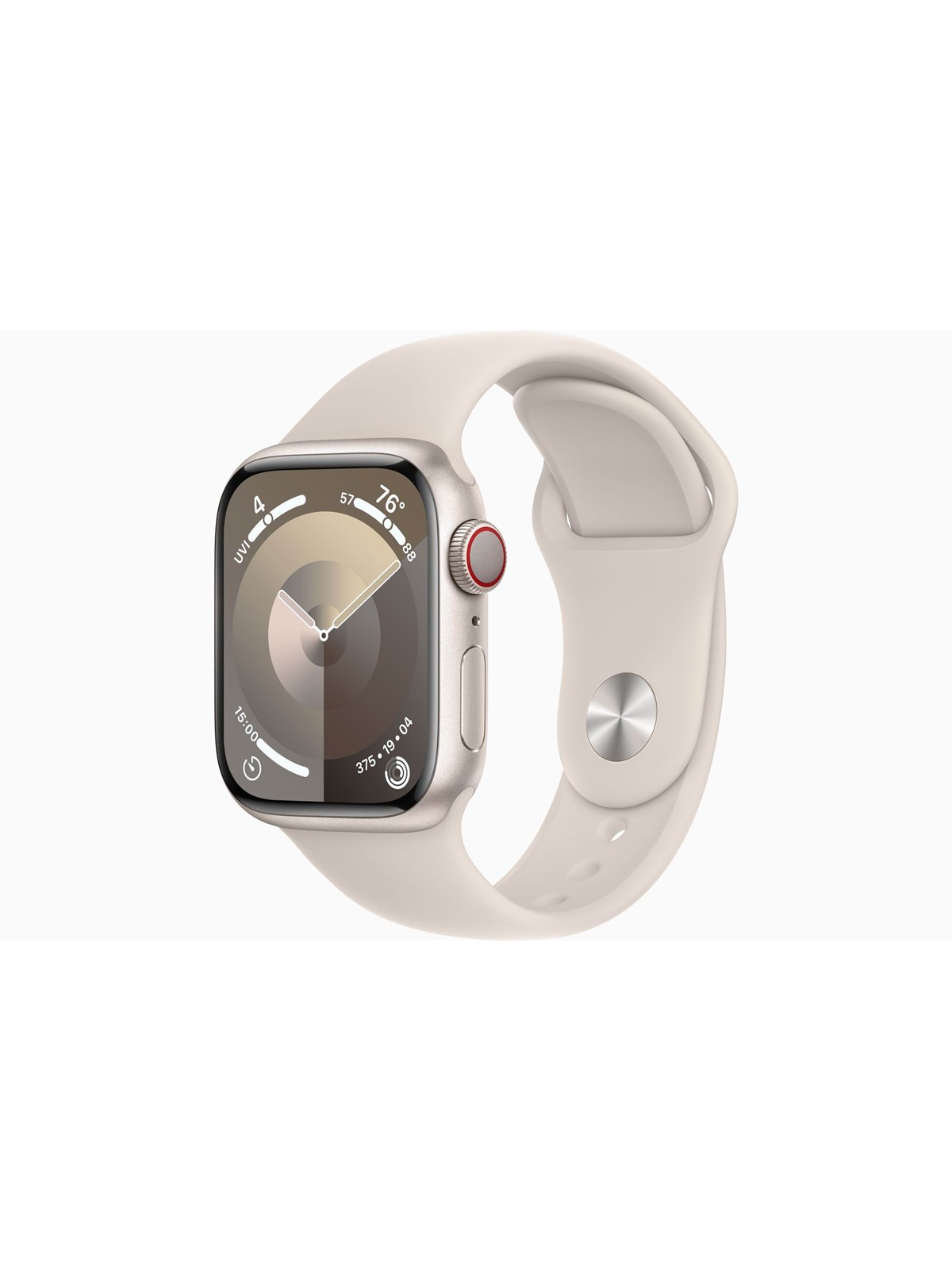 Apple Watch Series 9 Gps + Cellular 41mm - Starlight Aluminium Case With Starlight Sport Band - S/m - Smartwatches Pulsuhren Sportuhren Schrittzaehler