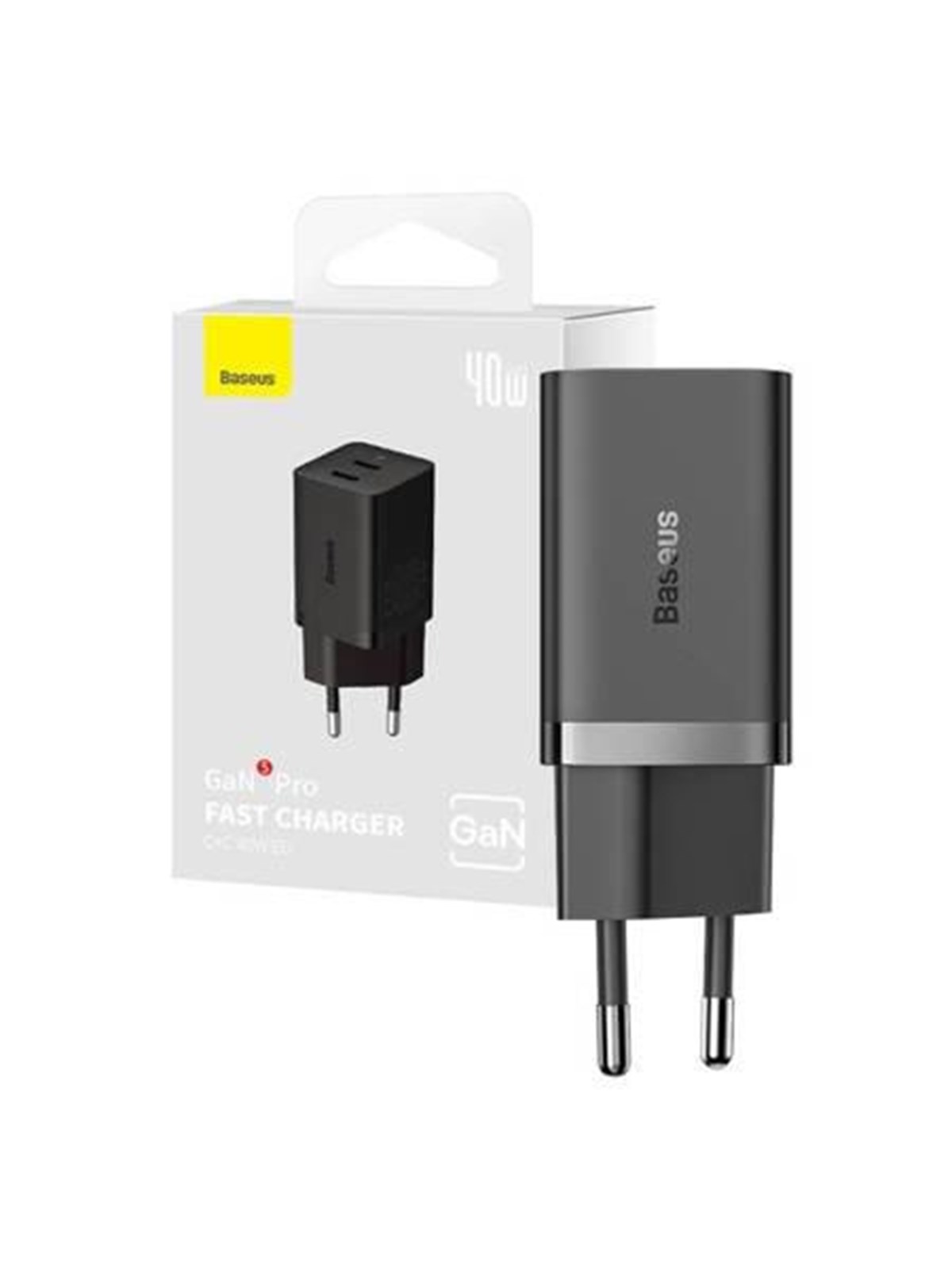 Baseus 40w 2xusb-c Wall Charger Gan5 - Black - Handys Adapter Und Ladegeraete - Ccgp180101