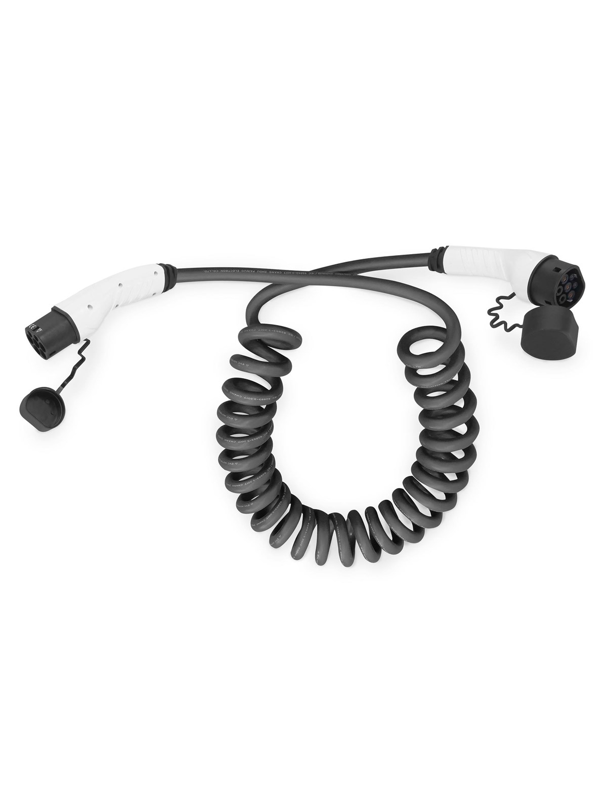 Digitus EV Spiral Charging Cable - Type 2 - 32a - 7.5m | Single Phase - Aufladen Von Elektroautos - Dk-1p32-s-075