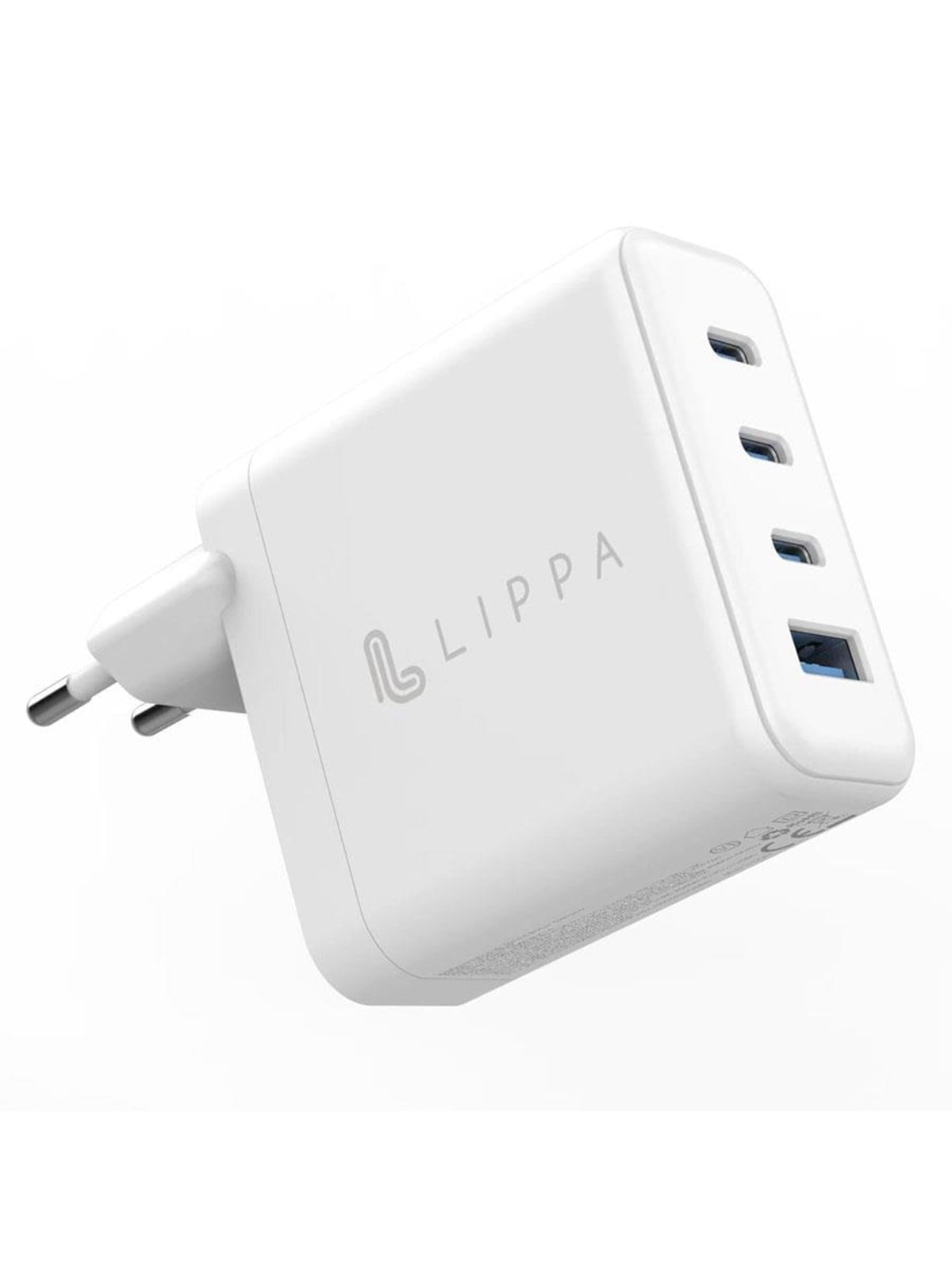 Lippa 100w 3 x Usb-c PD & Usb-a QC Gan Wall Charger - White - Handys Adapter Und Ladegeraete - Lpwc100w