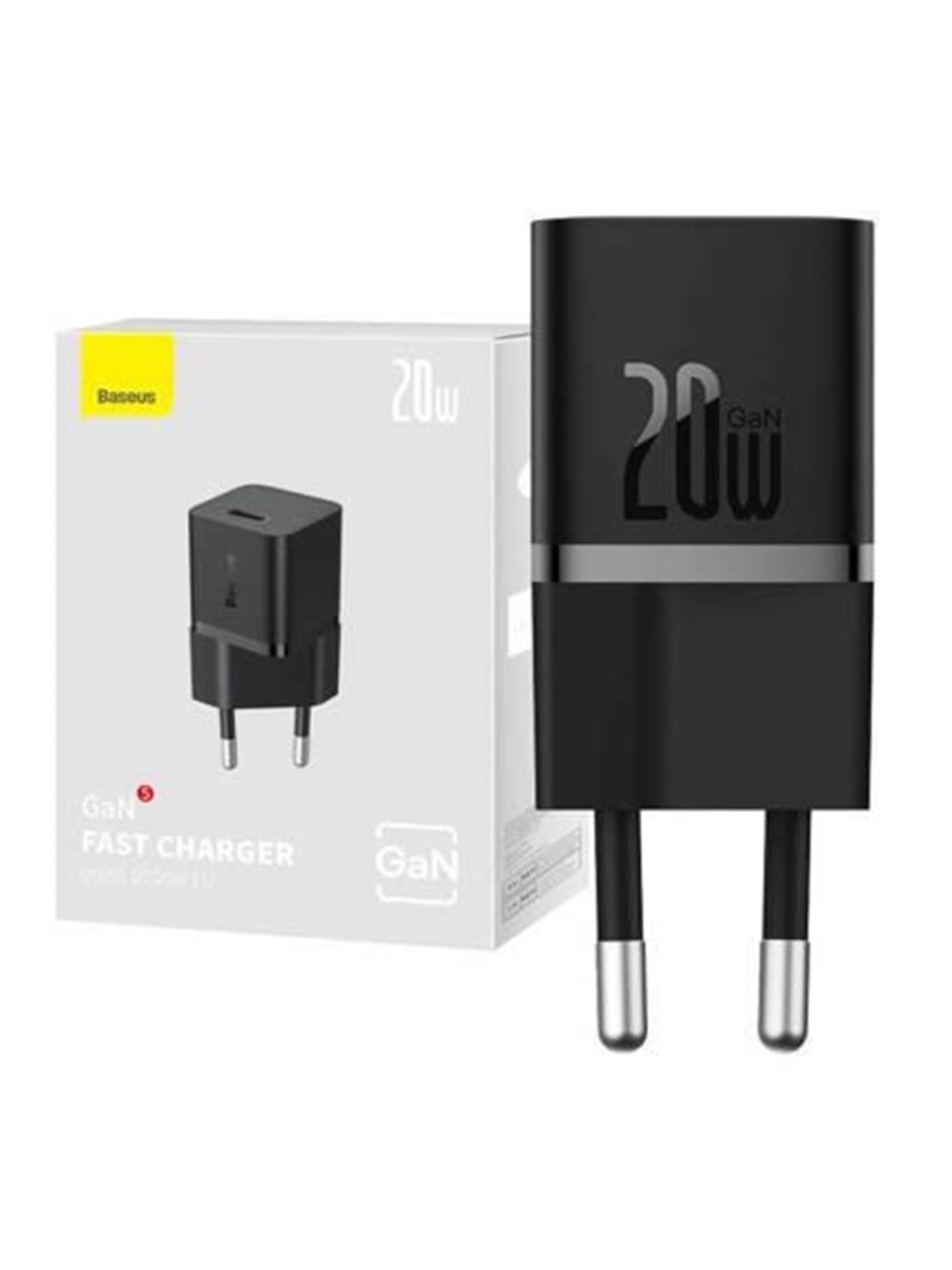Baseus Mini Wall Charger Gan5 20w (Black) - Stromkabel Intern - Ccgn050101