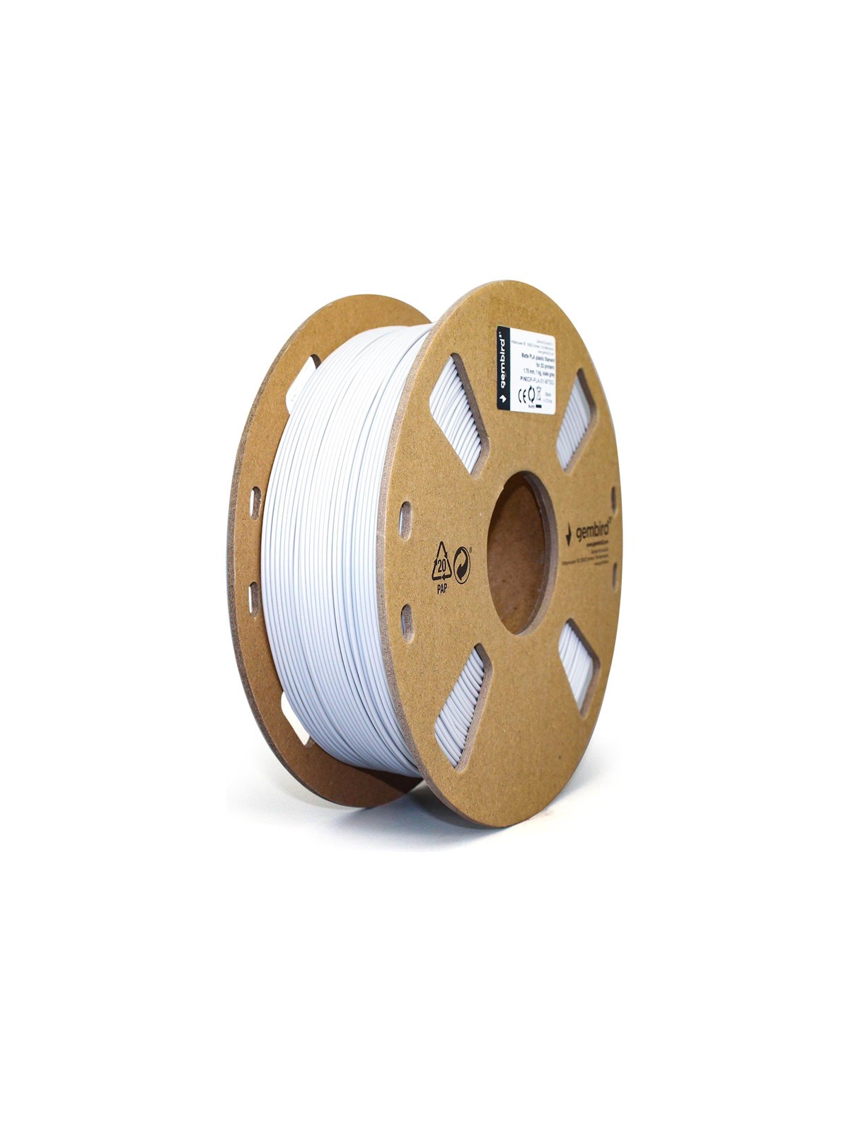 Gembird Pla Matt Filament - Slate Gray - 1.75mm ø - 1 kg - Filament 3D Drucker - 3dp-pla-01-mtsg