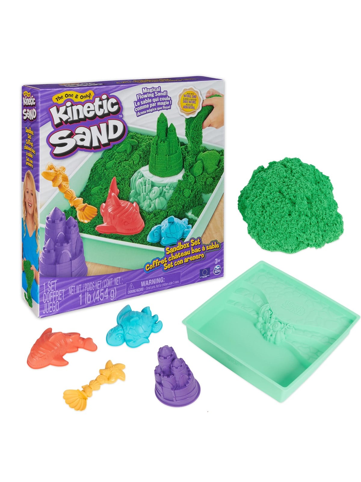 Kinetic Sand Sandbox Set Green - Kreativ Spiele - 6067479