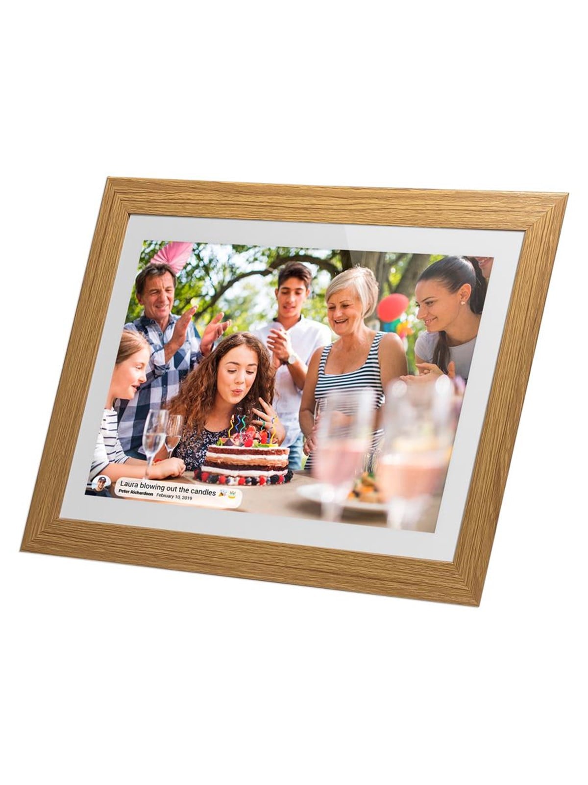 Lippa Frameo Digital Picture Frame 10" - Wooden Frame - Digitale Bilderrahmen - Lpfr10w