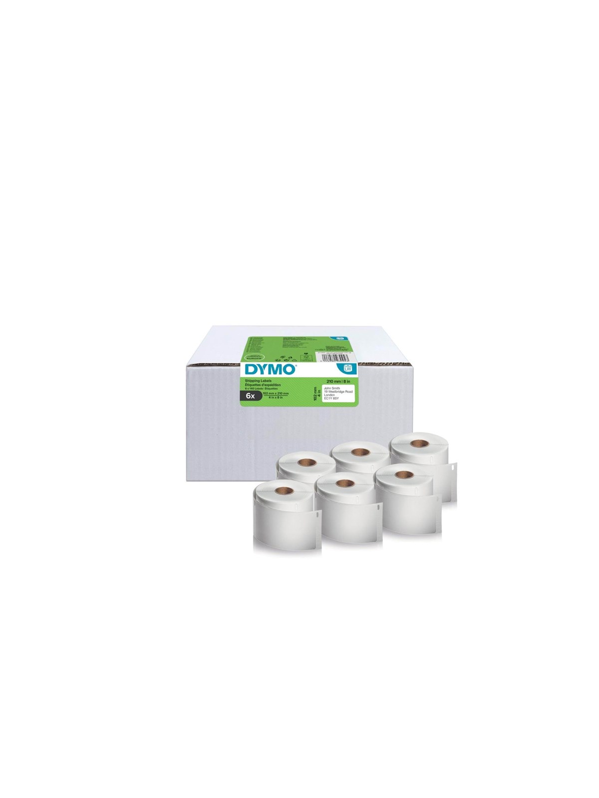 Dymo Labelwriter Versandetiketten | 102 mm x 210 mm | 6 Rollen Mit je 140 Leicht Ablösbaren Etiketten (840 Stück) - Papier Fotopapier Und Etiketten - 