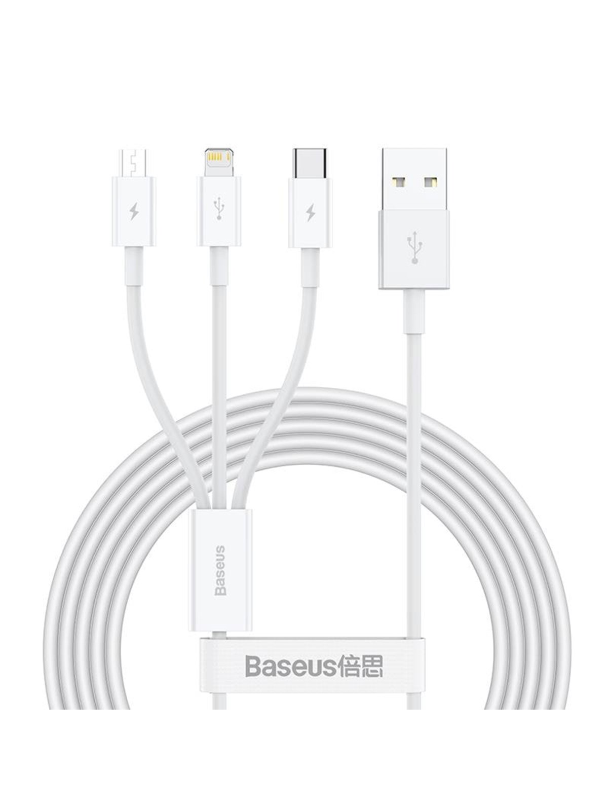 Baseus Superior Series Usb to Micro Usb / Usb-c / Lightning 3.5A 1.2m (White) - Usb Kabel - Camltys-02