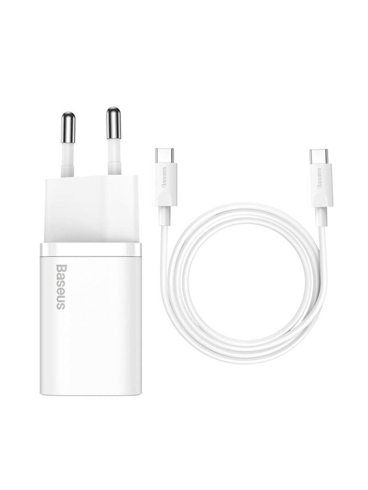 Baseus Super Si Quick Charger 1C 25w With Usb-c Cable For Usb-c 1m (White) - Handys Adapter Und Ladegeraete - Tzccsup-l02