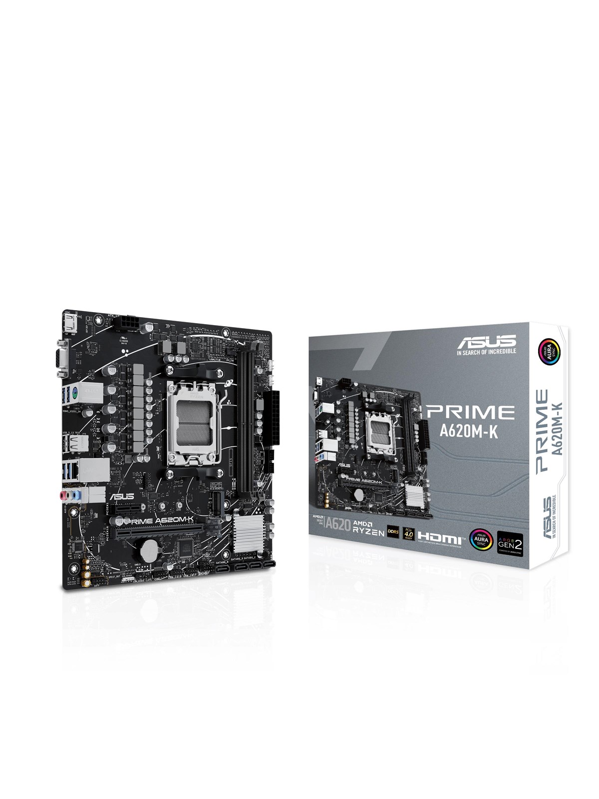 Asus Prime A620m-k Mainboard - Amd A620 - Amd Am5 Socket - Ddr5 Ram - Micro-atx - 90mb1f40-m0eay0