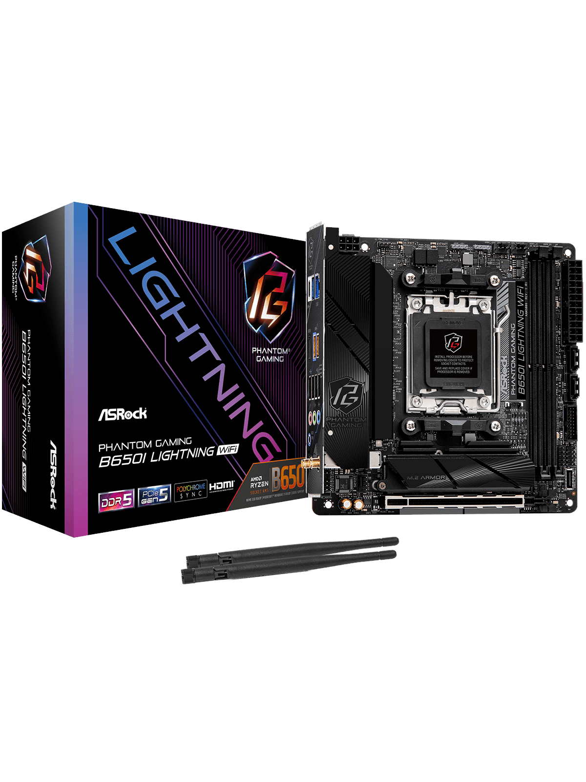 Asrock B650i Lightning Wifi Mainboard - Amd B650 - Amd Am5 Socket - Ddr5 Ram - Mini-itx - 90-mxbmp0-a0uayz