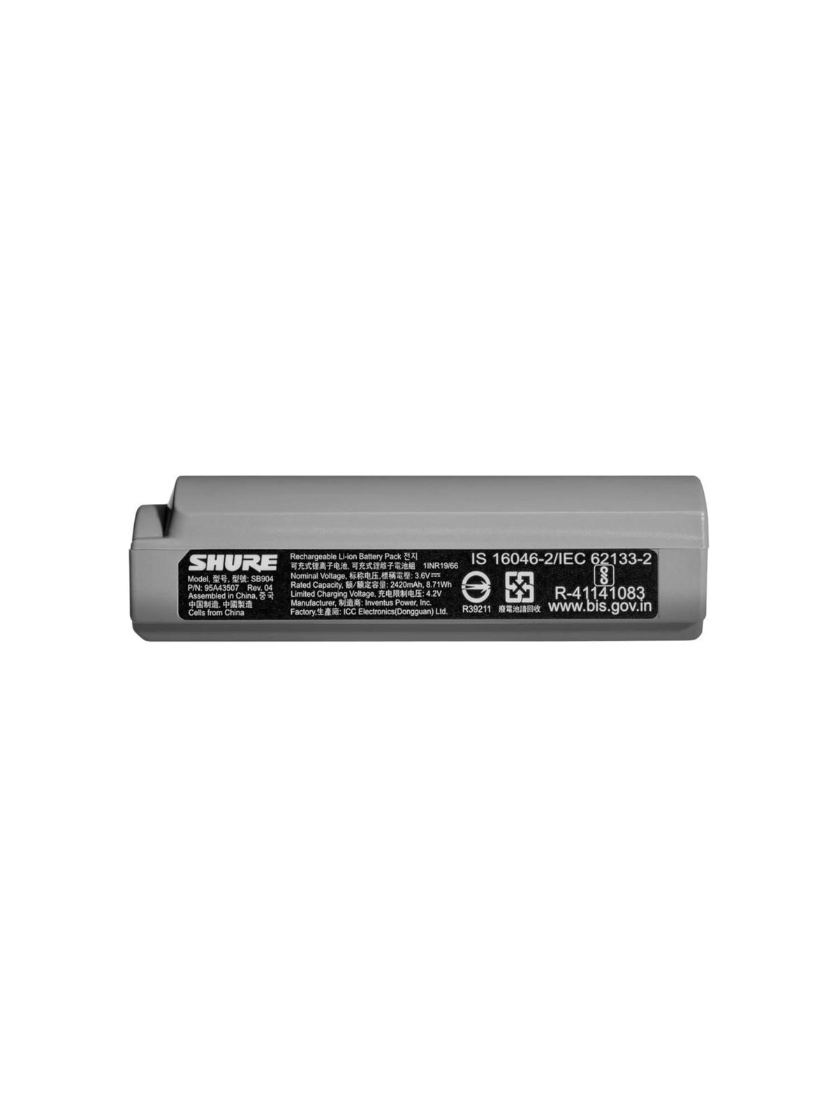 Shure Sb904 Litium-ion Genopladeligt Batteri - Mikrofone