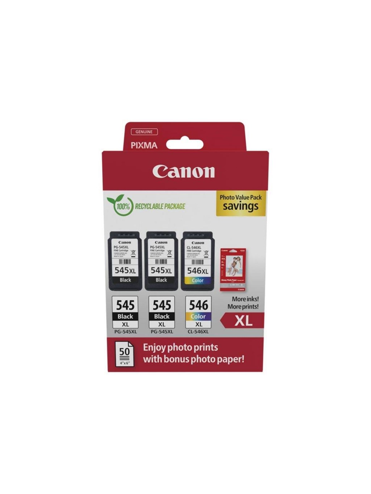 Canon PG 545xl/cl-546xl / 8286b015 Multi Pack - Papier Fotopapier Und Etiketten