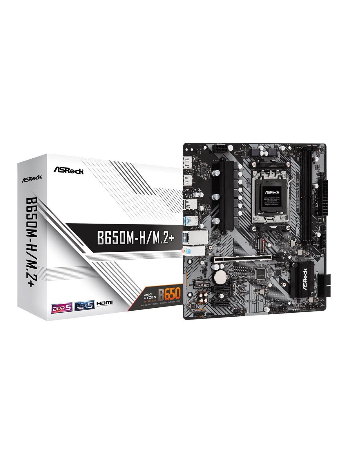 Asrock B650m-h/m.2+ Mainboard - Amd B650 - Amd Am5 Socket - Ddr5 Ram - Micro-atx - 90-mxbms0-a0uayz