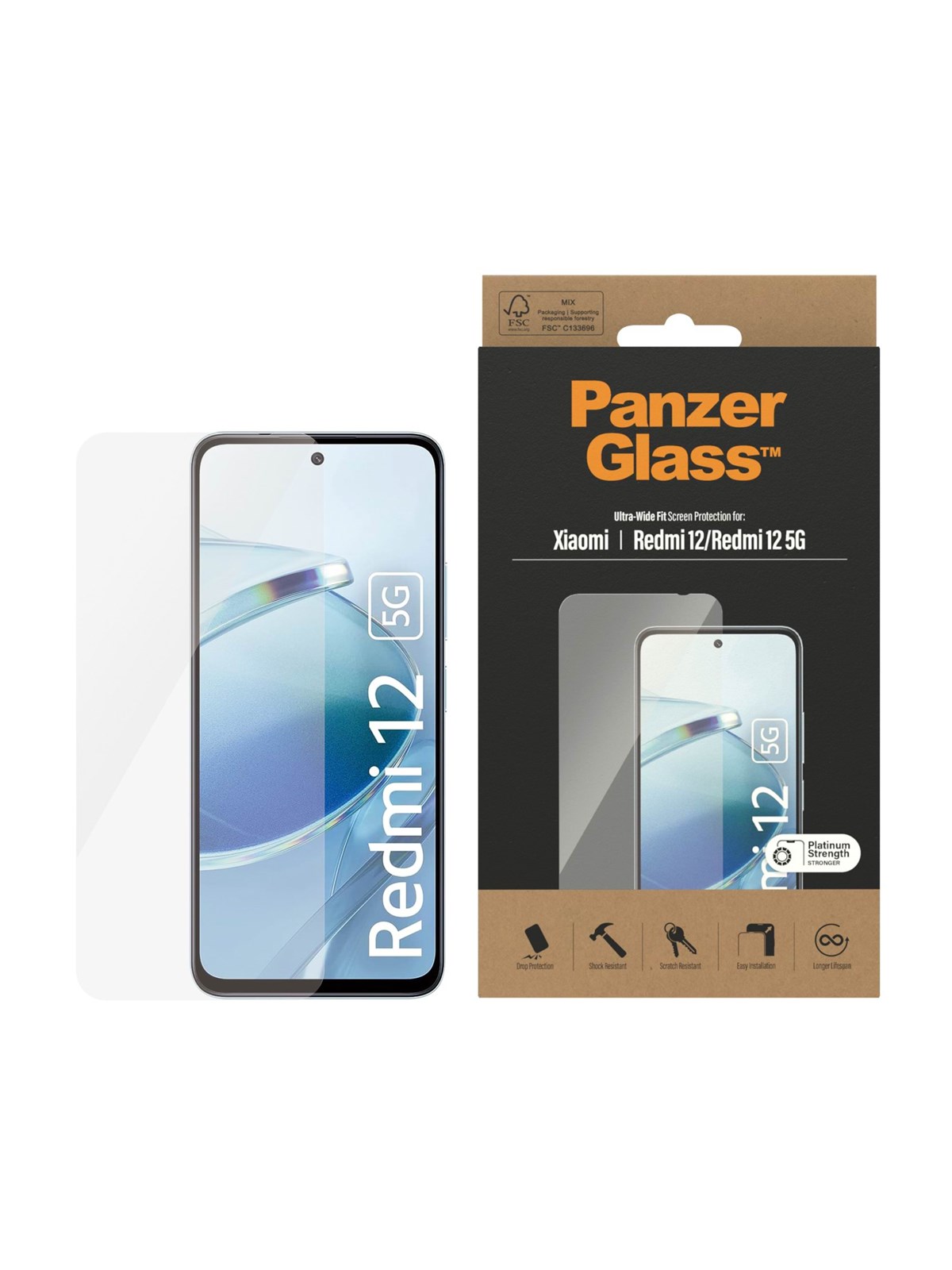 Panzerglass Screen Protector Xiaomi Redmi 12 | Classic Fit - Handys Schutzfolie - Panzer8068