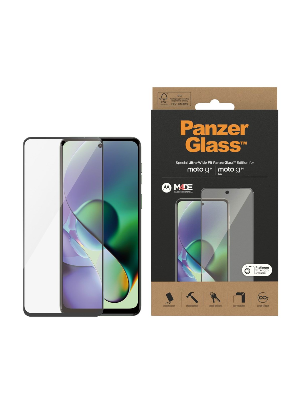 Panzerglass Screen Protector Motorola G14 | G54 5G | Ultra-wide Fit - Handys Schutzfolie - Panzer6581