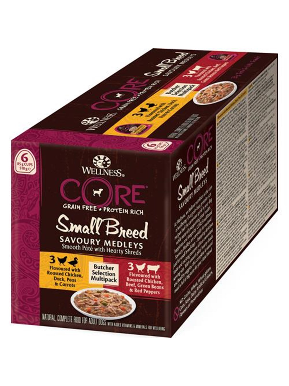 Core Small Breed Savoury Medleys Butcher Multipack (6x 85g) - Hunde - Wch2500510