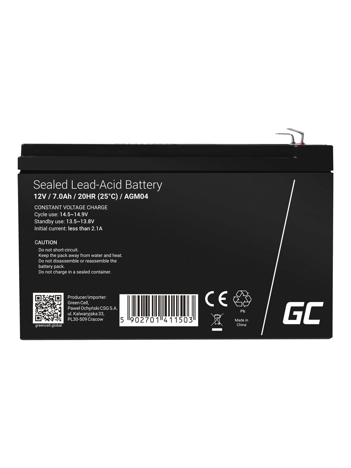 Green Cell Agm04 Agm 12v/7ah Gel Deep Cycle - Usvs