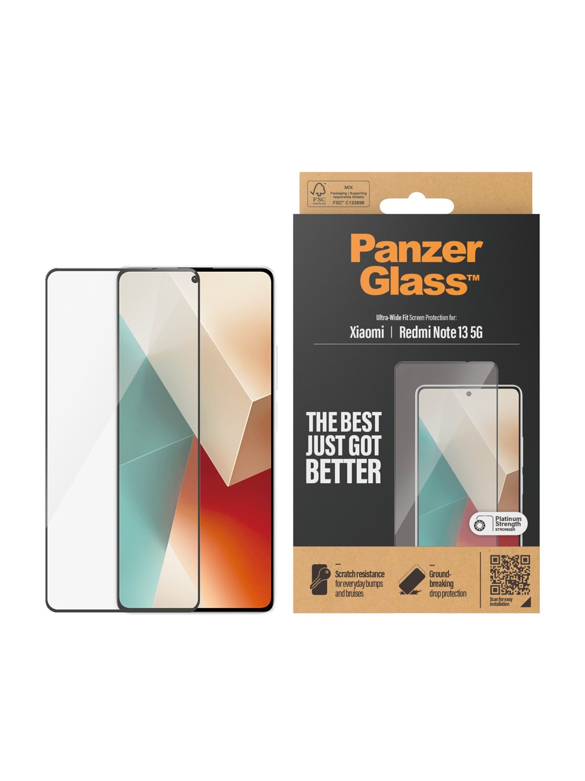 Panzerglass Screen Protector Xiaomi Redmi Note13 5G | 13 Pro 4G | Ultra-wide Fit - Handys Schutzfolie - Panzer8070