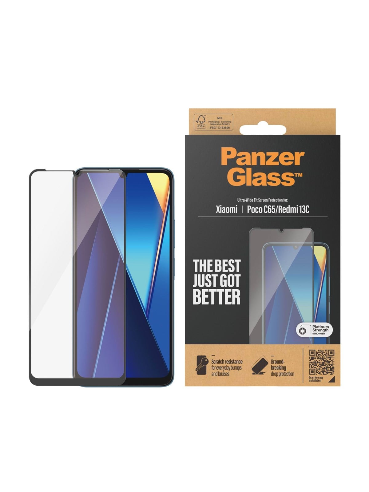 Panzerglass Screen Protector Xiaomi Redmi 13c | Ultra-wide Fit - Handys Schutzfolie - Panzer8073