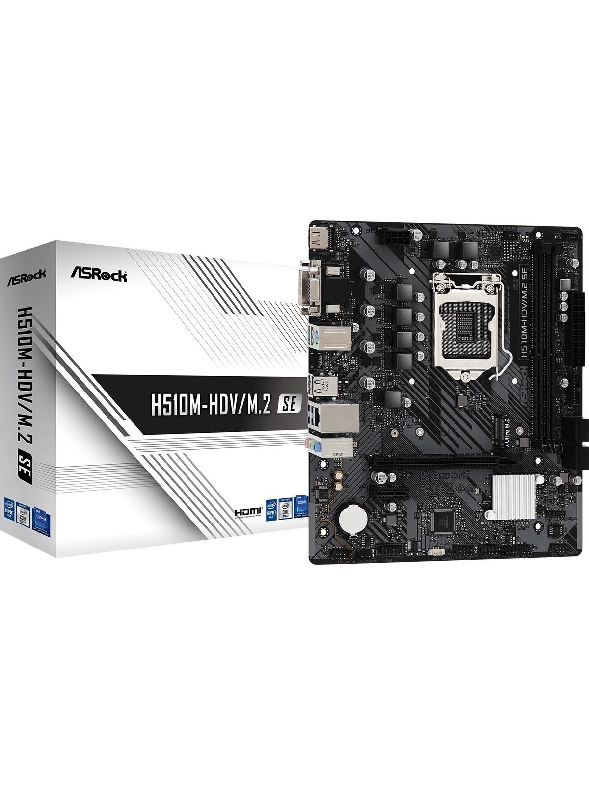 Asrock H510m-hdv/m.2 SE Mainboard - Intel H470 - Intel Lga1200 Socket - Ddr4 Ram - Micro-atx - 90-mxbm00-a0uayz