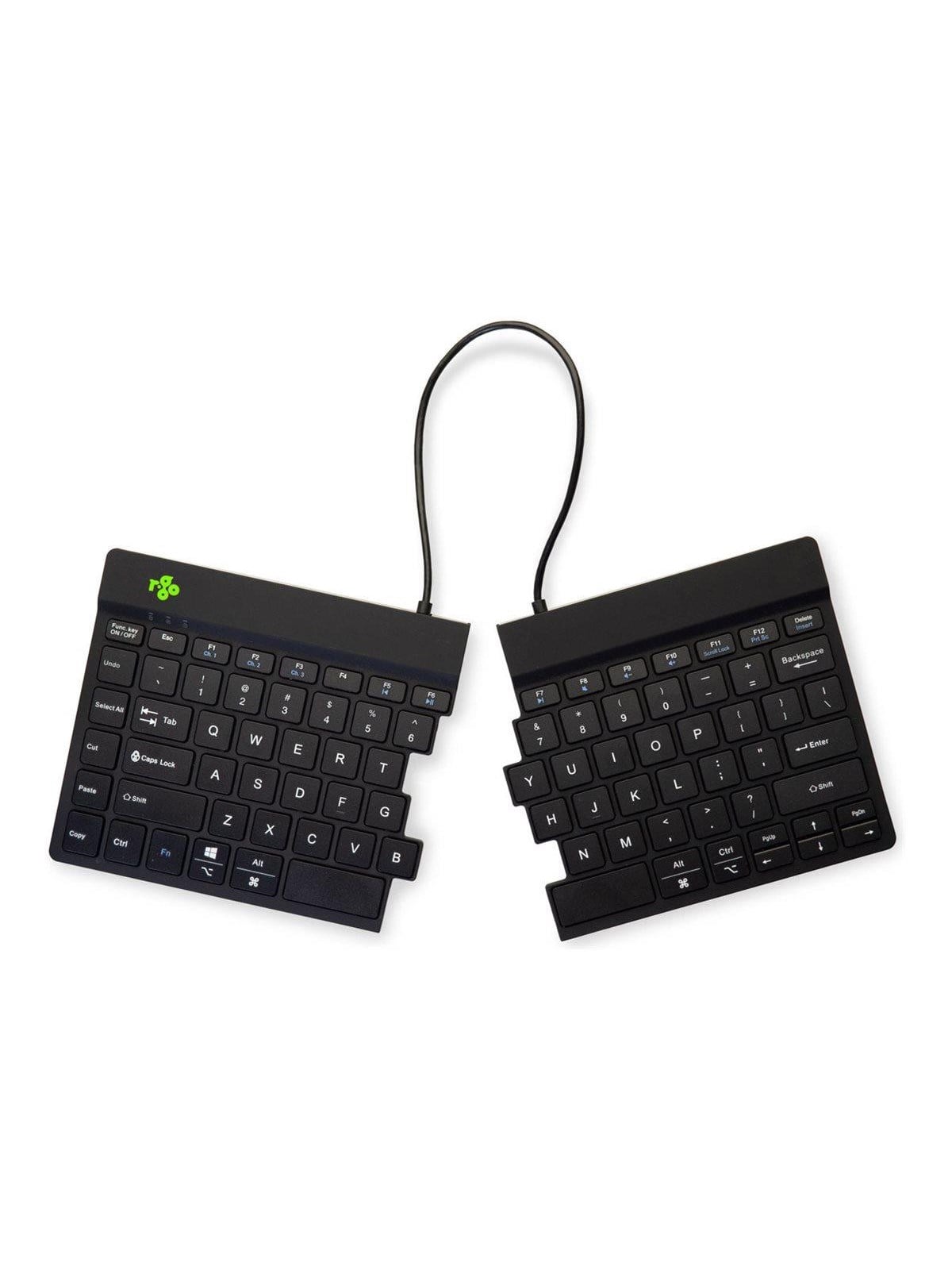 R-go Tools R-go Split Break - Keyboard - With Integrated Break Indicator - Qwerty - US - Black - Tastaturen - Englisch (US) - Schwarz - Rgosbuswlbl