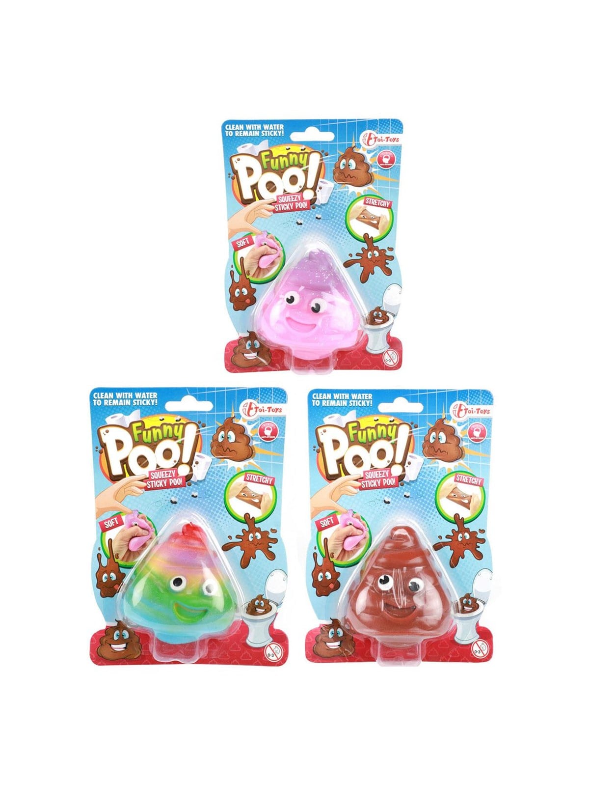 Toi-toys Funny Poo Sticky Stretchy Smiling Turd (Assorted) - Kleine Mitbringsel Fuer Kinder - 37567z