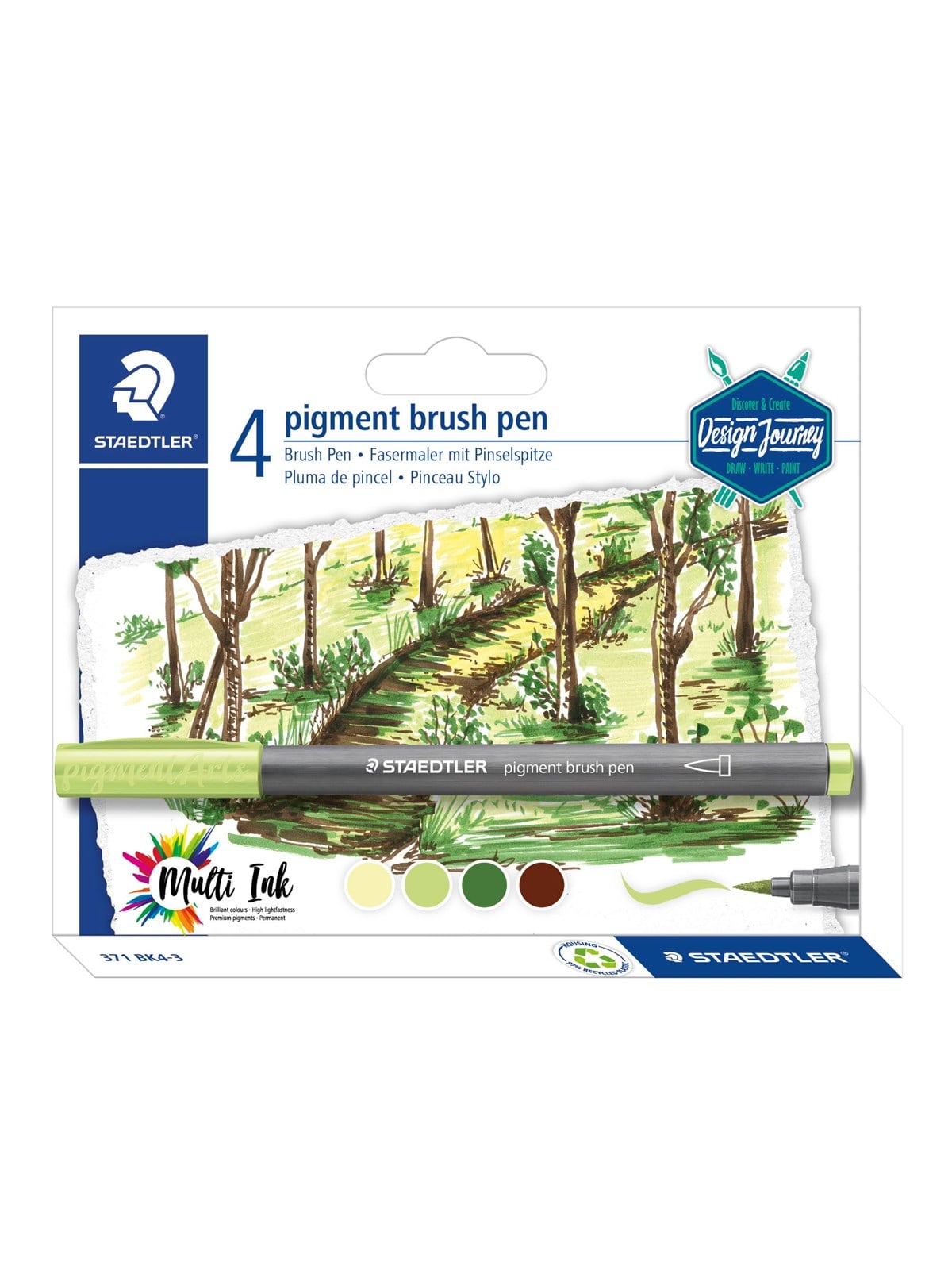 Staedtler Brush Pens "Forest Colours" 4 Pcs - Utensilien Zum Schreiben Und Zeichnen - 371 Bk4-3