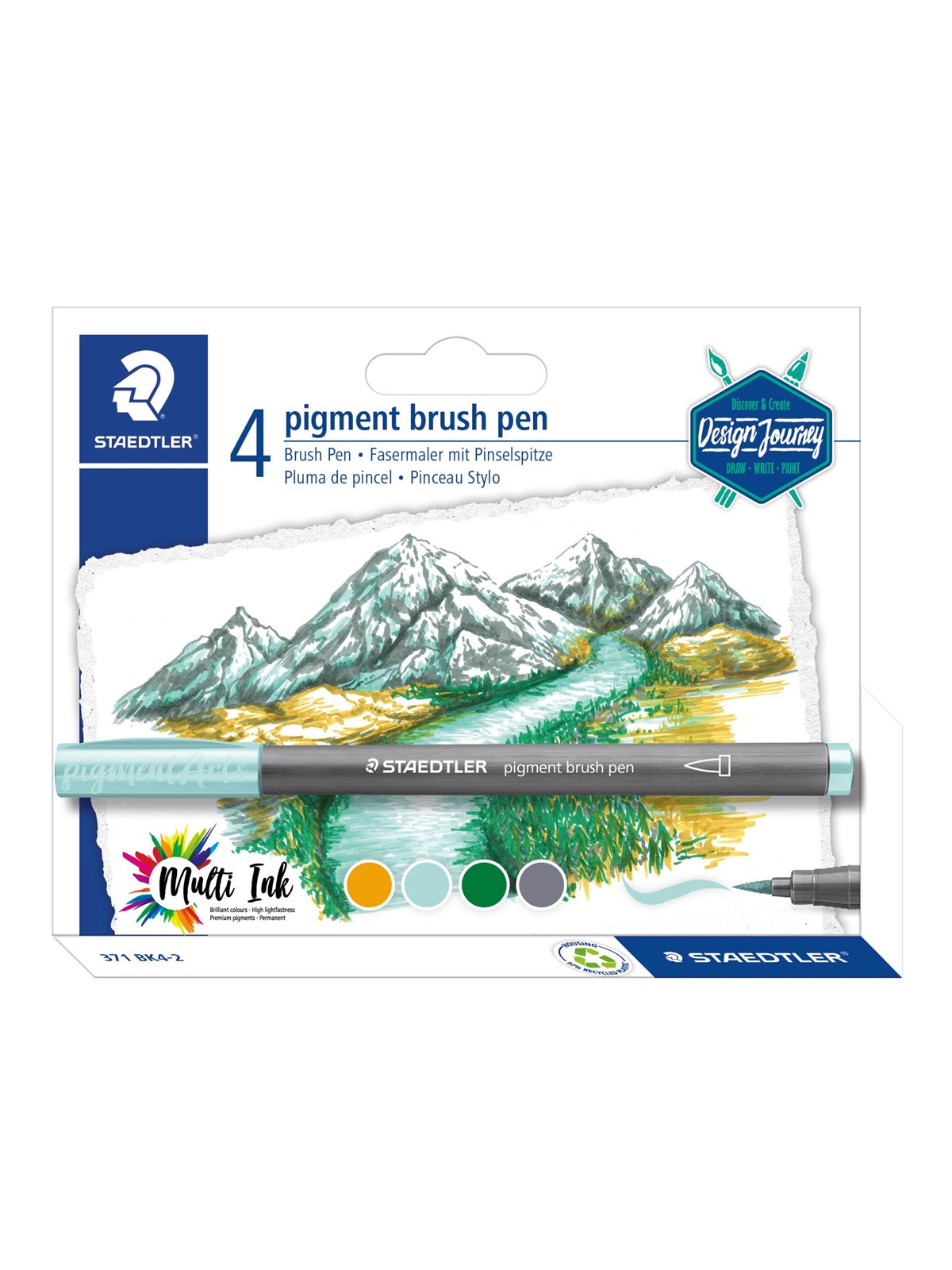 Staedtler Brush Pens "Lake Colours" 4 Pcs - Utensilien Zum Schreiben Und Zeichnen - 371 Bk4-2