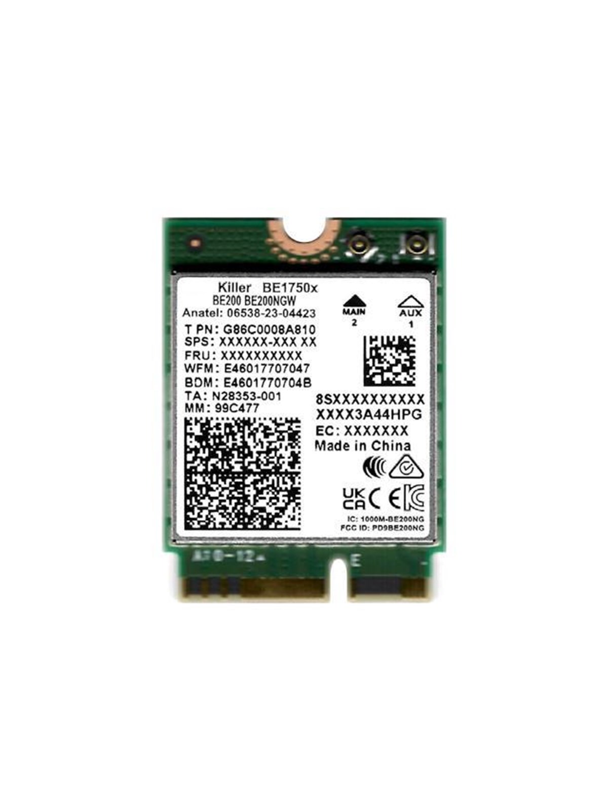 Intel Killer Be1750 Wi-fi 7 2x2 + BT 5.4 / Without Vpro - Netzwerkadapter Netzkarte Druckserver Usw - Be200.Ngwg.Nvx / 99c477