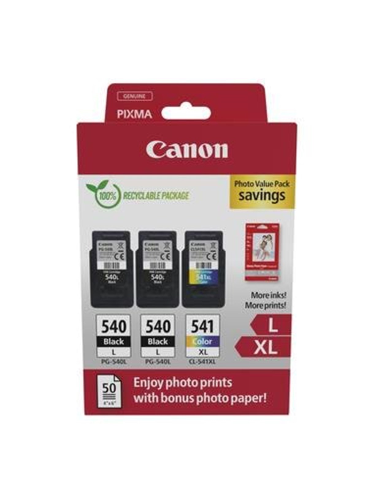 Canon Pg-540lx2/cl-541xl / 5224b015 Value Pack - Papier Fotopapier Und Etiketten