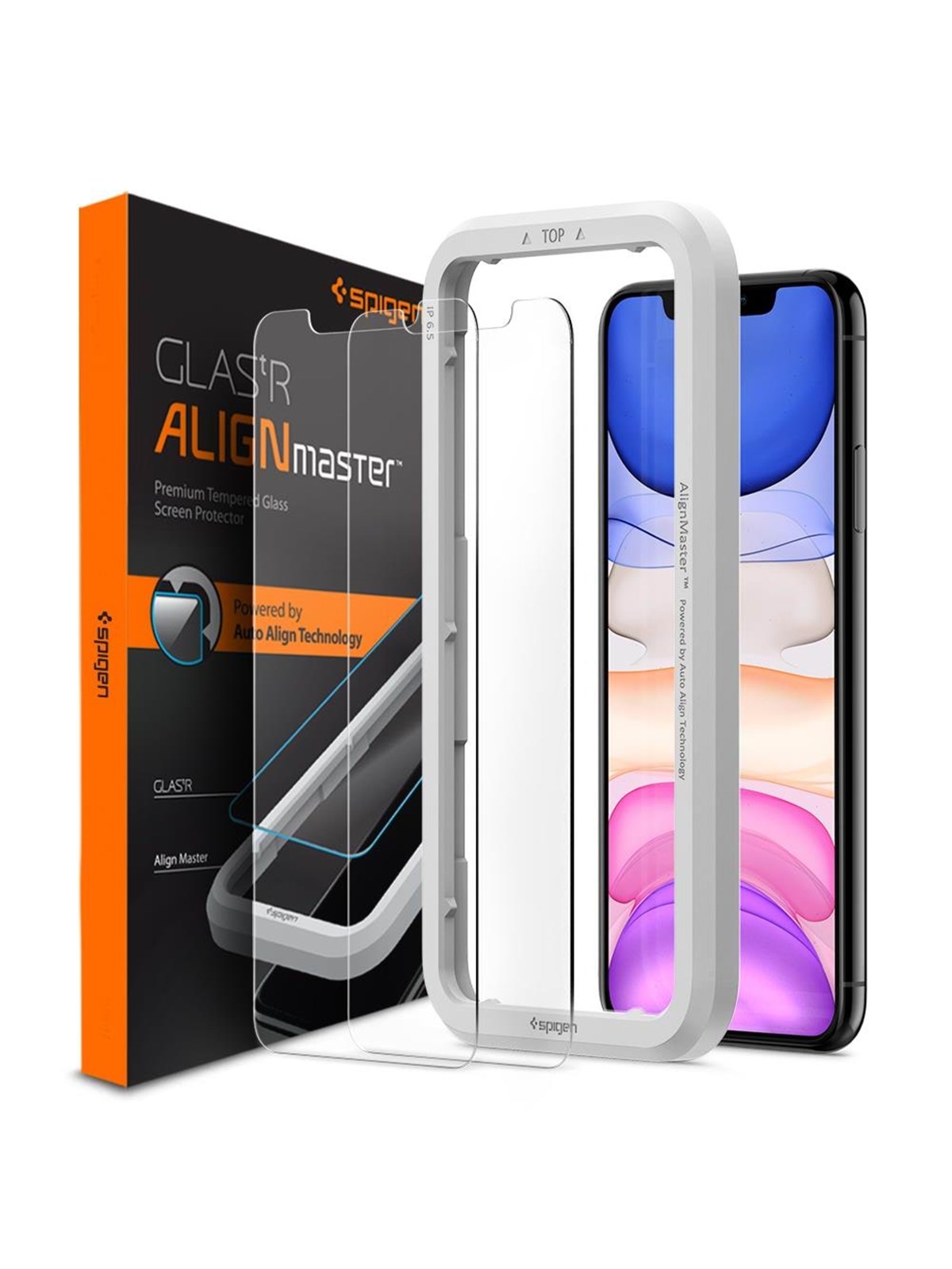 Spigen Align Glas.tR 2 Pack - Iphone 11/xr - Handys Schutzfolie - Agl00101