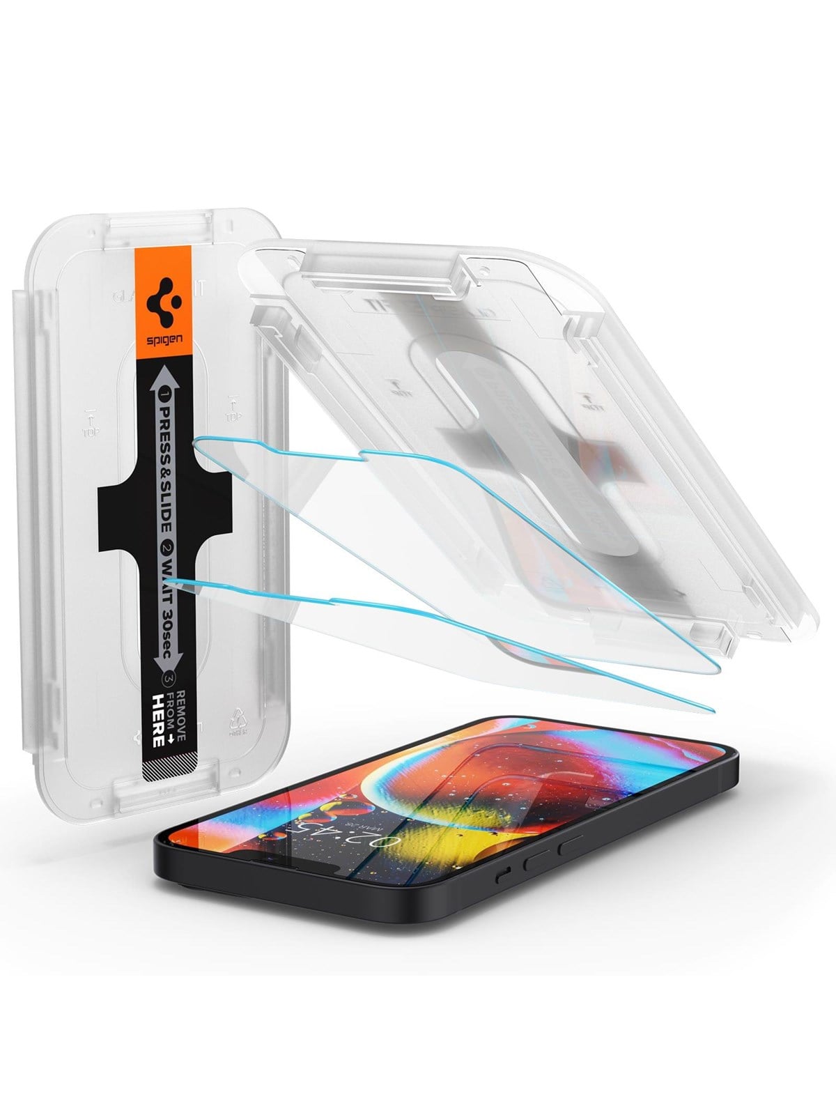 Spigen tR EZ Fit - Transparency Sensor Open 2 Pack - Iphone 13 Mini - Handys Schutzfolie - Agl03396