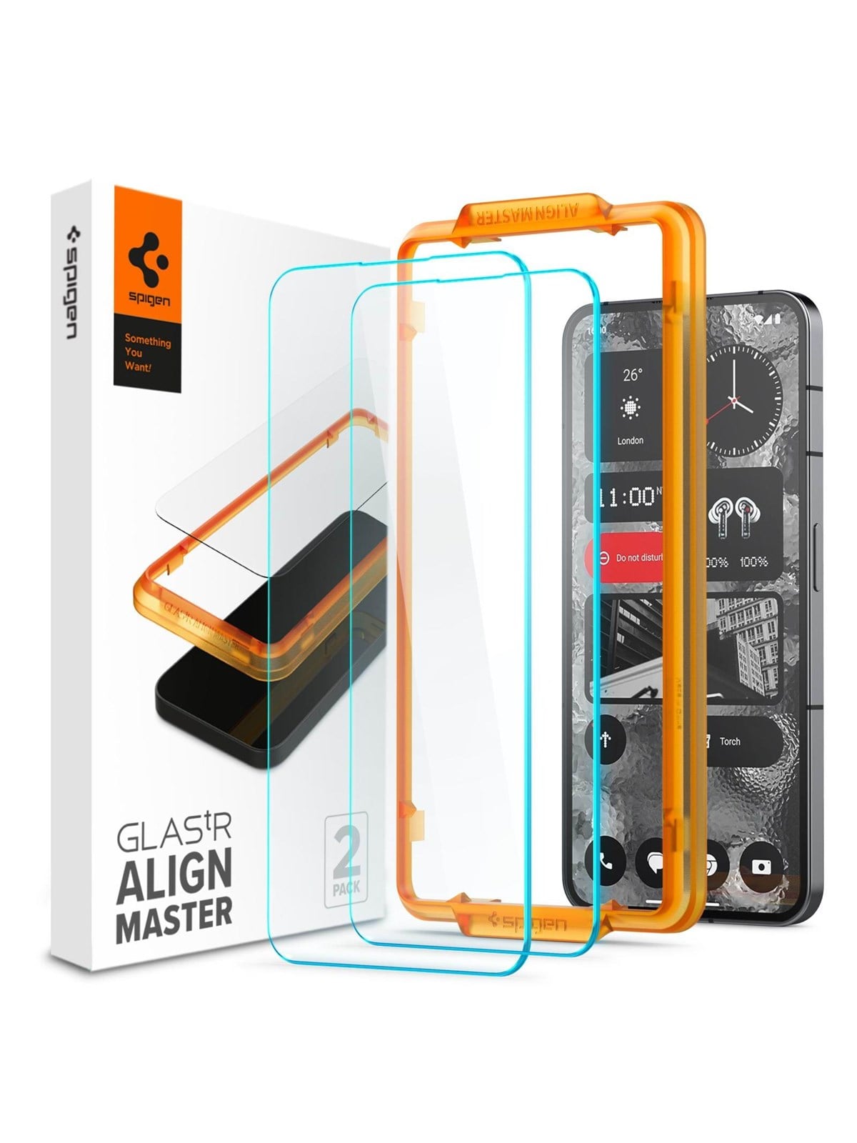 Spigen Glass tR Alignmaster 2 Pack - Nothing Phone (2) - Handys Schutzfolie - Agl06981