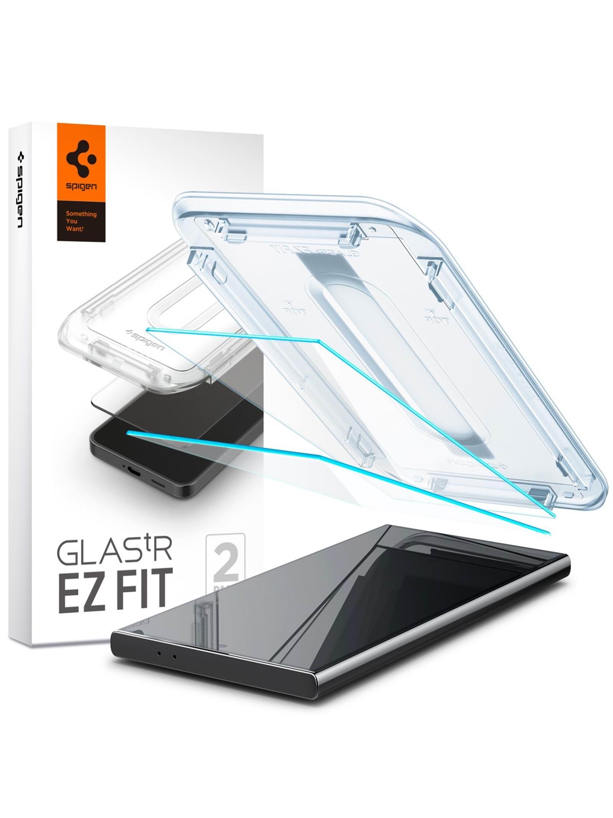 Spigen Glass tR EZ Fit HD Transparency 2 Pack - Samsung Galaxy S24 Ultra - Handys Schutzfolie - Agl07495