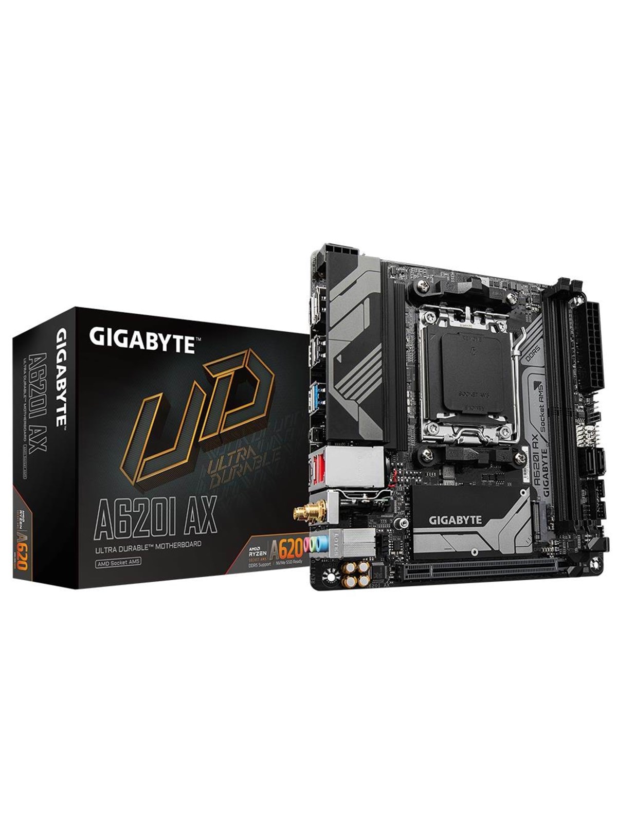 Gigabyte A620i AX Mainboard - Amd A620 - Amd Am5 Socket - Ddr5 Ram - Mini-itx