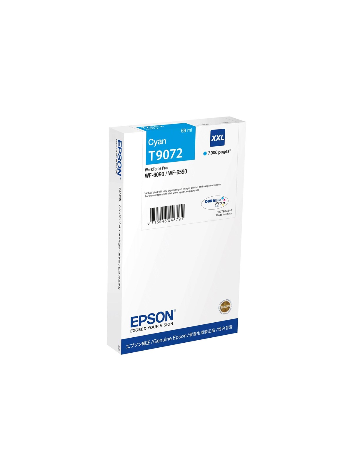 Epson T9072 - Xxl Size - Cyan - Original - Ink Cartridge - Druckerzubehoer Tinte Toner - C13t90724n