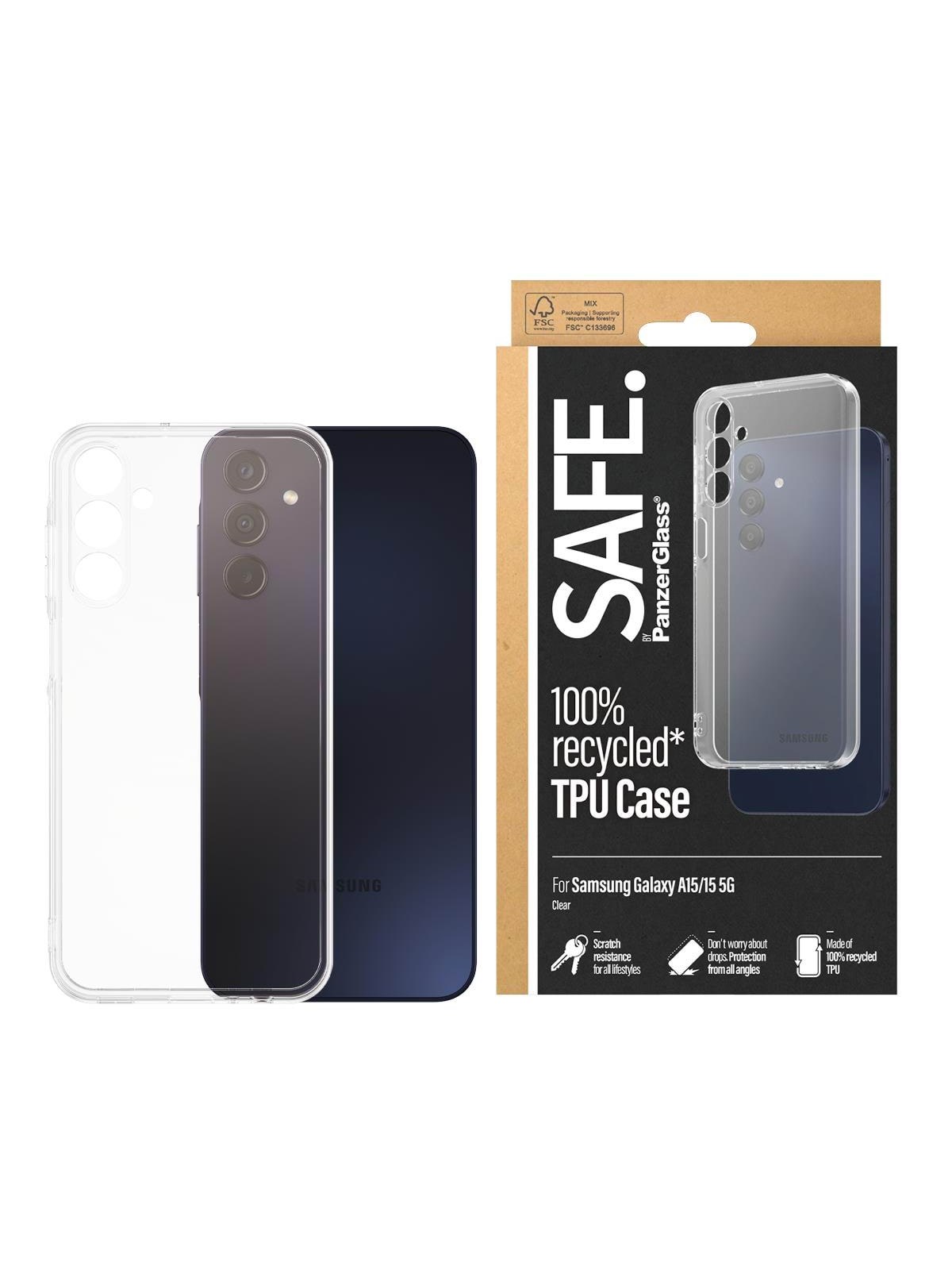 Safe by Panzerglass Tpu Case Samsung Galaxy A15 | A15 5G | Transparent - Handys Cover Cases - Safe95679
