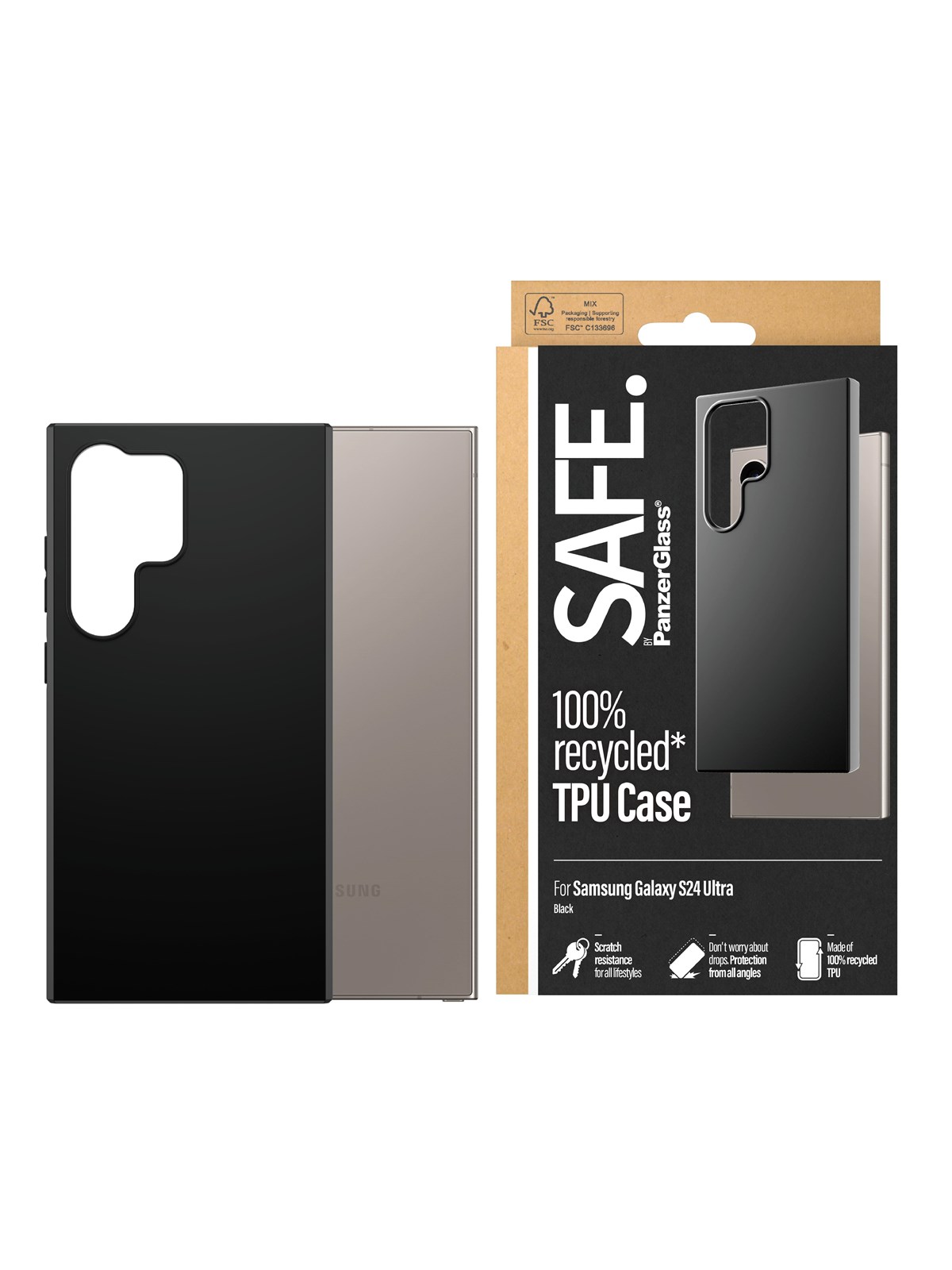 Safe by Panzerglass Tpu Case Samsung Galaxy S24 Ultra | Black - Handys Cover Cases - Safe95677