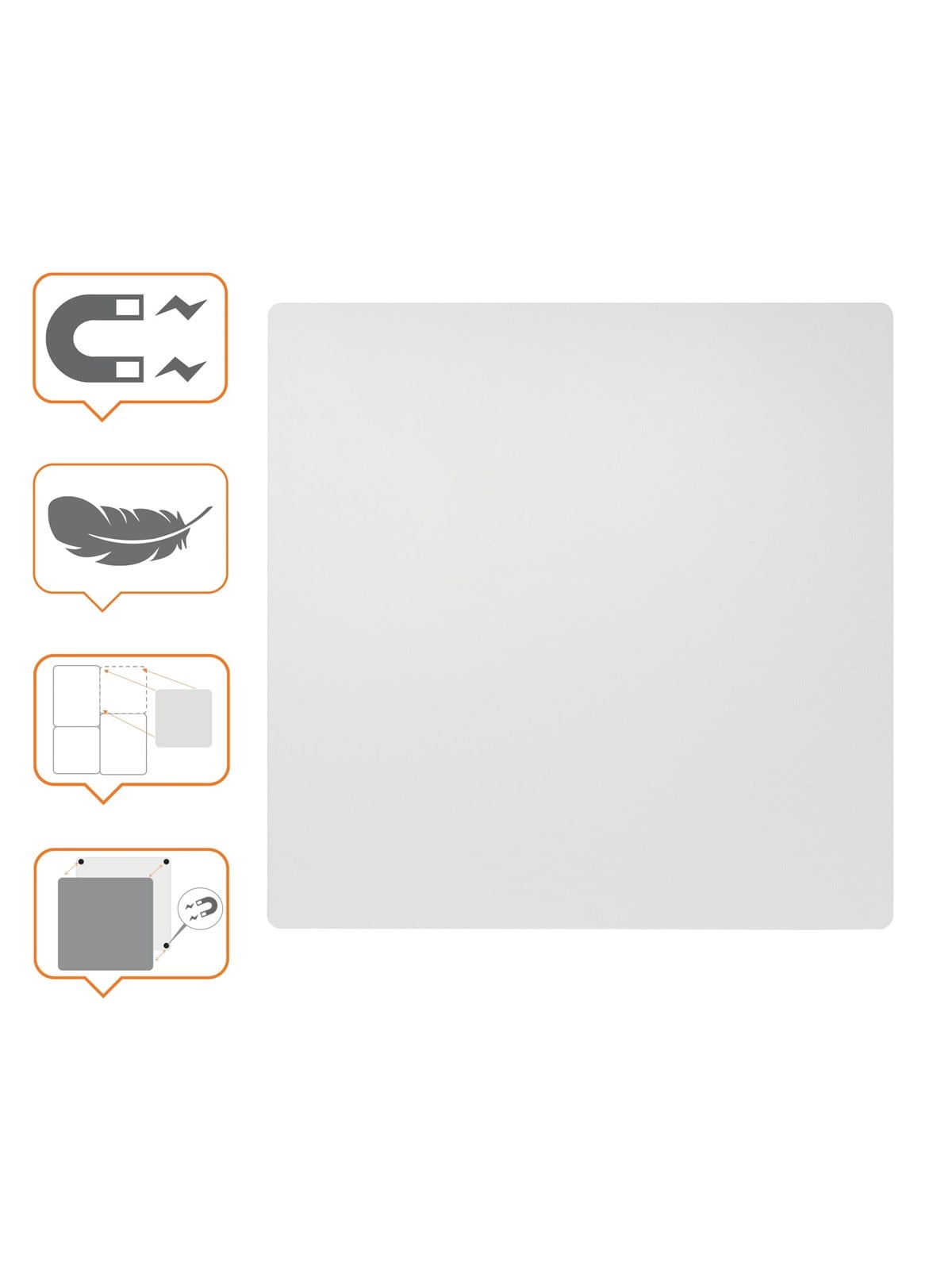 Nobo Rahmenloses Magnetisches Modulares Whiteboard 450x450mm - Konferenz Und Praesentation - 1915655