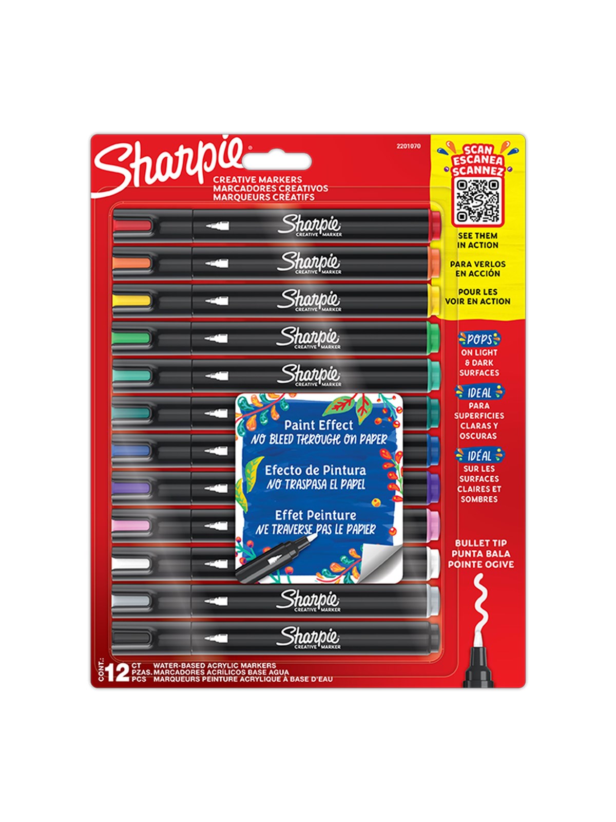 Sharpie Creative Marker Bullet Tip | Verschiedene Farben | 12 Stück - Utensilien Zum Schreiben Und Zeichnen - 2201070