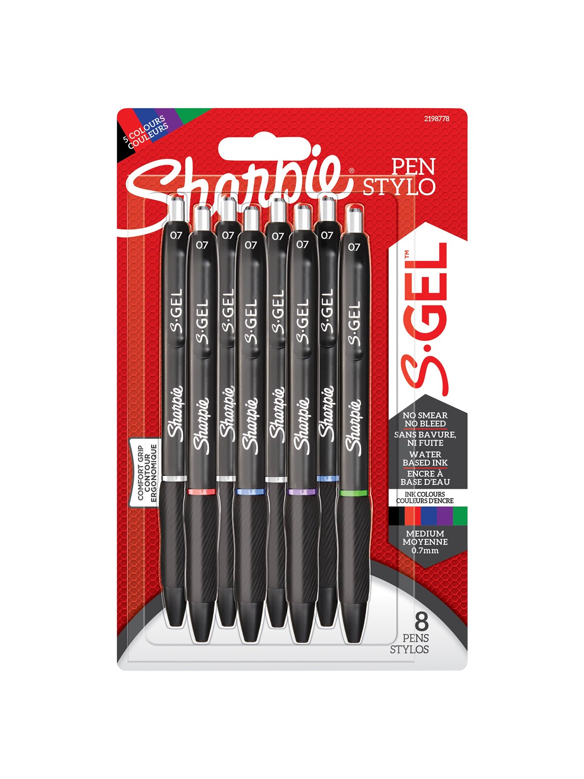 Sharpie S-gel Gelstifte | Mittlere Spitze (0,7 mm) | Gelschreiber in Gemischte Farben | 8 Stück - Utensilien Zum Schreiben Und Zeichnen - 2198778