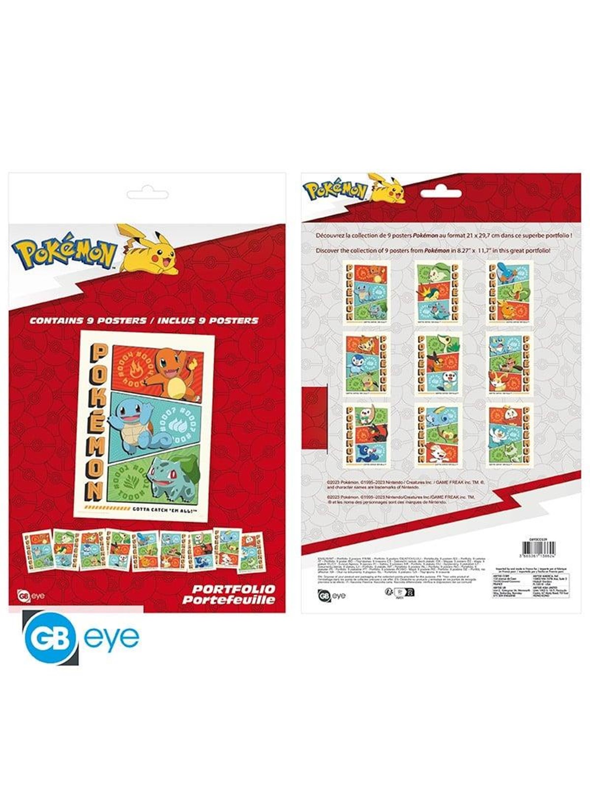 Abystyle - Pokemon Portfolio 9 Posters Starters (21x29.7cm) - Plakat - Merchandise - Gbydco529