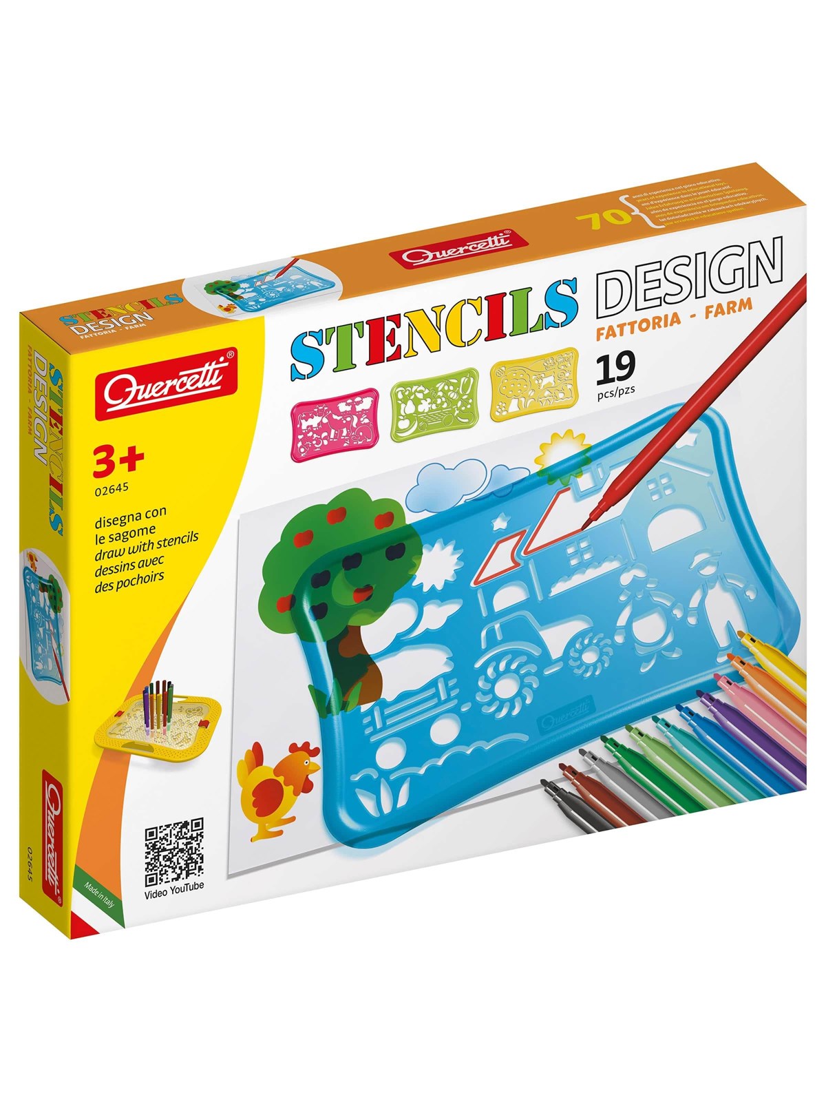 Quercetti Stencils Design Farm - Baby Spielzeug - Qu-02645