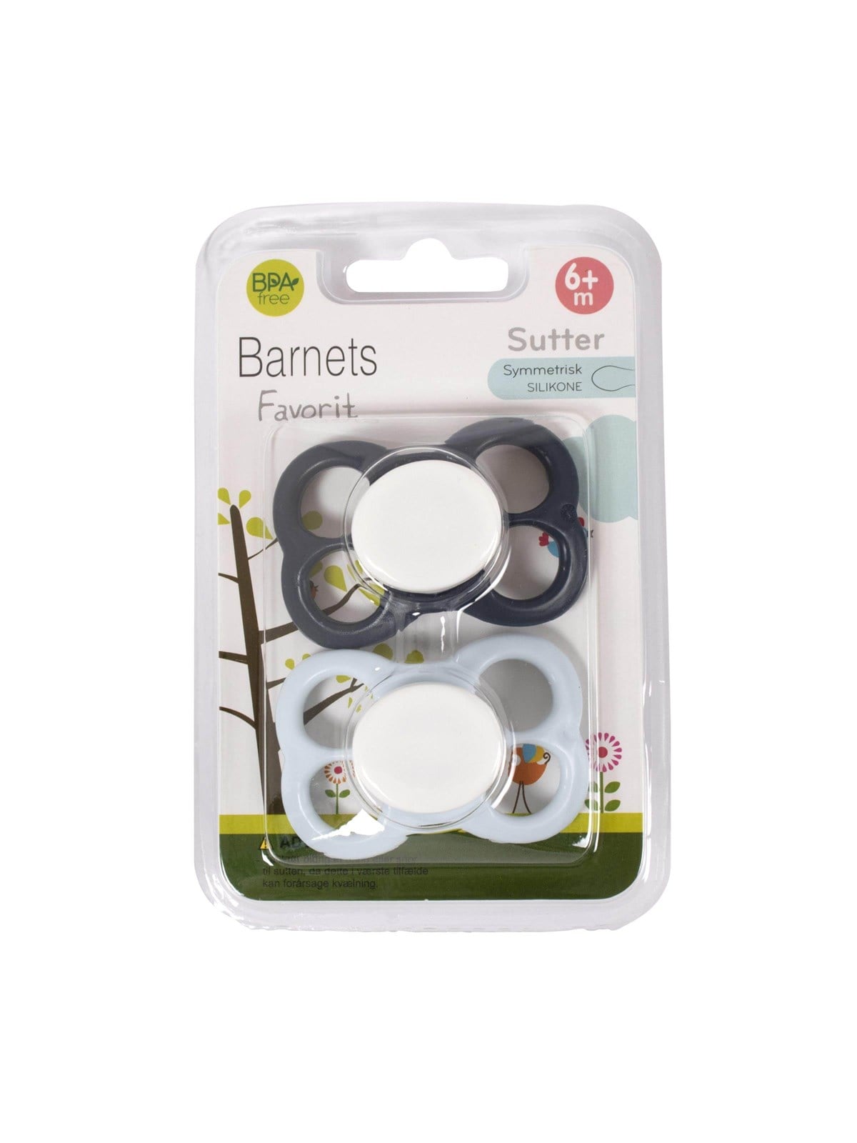 Barnets Favorit 2 pak luftsutter silikone 6+ mdr. - Navy/Lyseblå