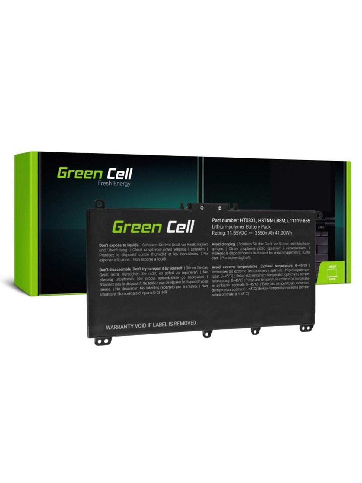Green Cell Hp163 Laptop Battery (Alternative to: HP Ht03xl) - Laptop Batterie