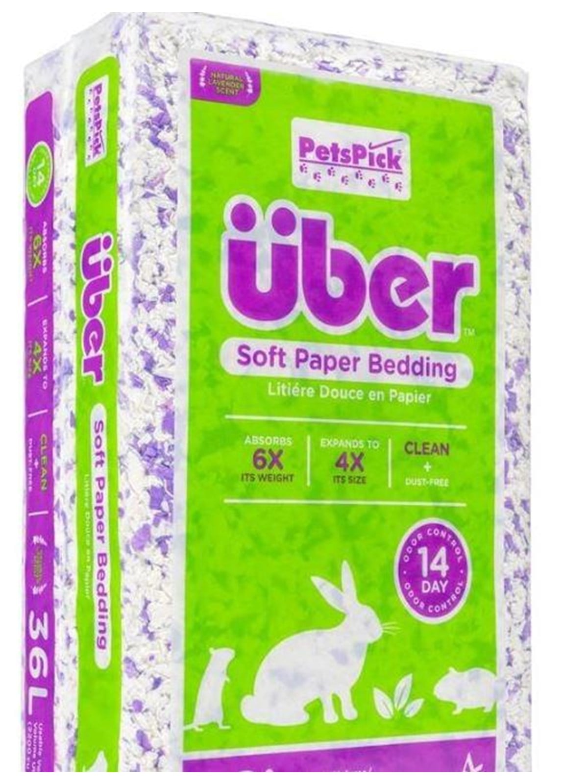 Über - Soft Paper Bedding For Small Animals White Purple With Lavender 56 Ltr - (45053) - Nagetiere