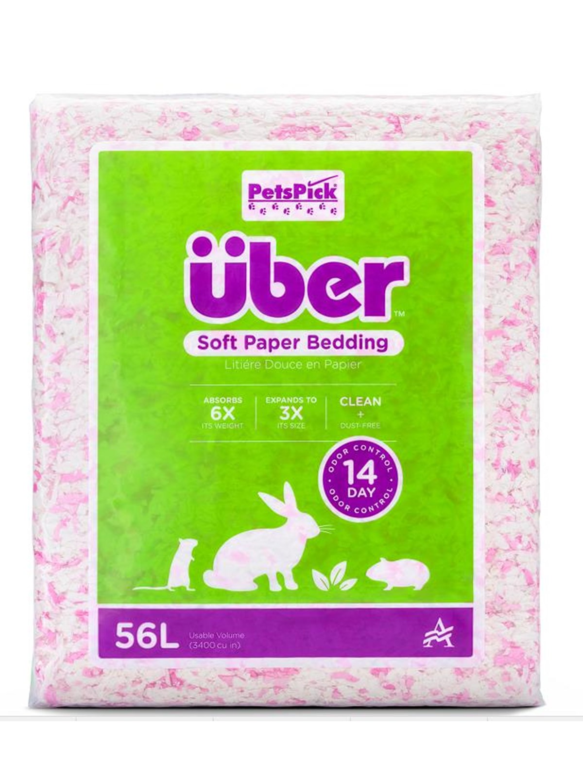 Über Soft Paper Bedding 56 L Pink/white - Nagetiere - 45064