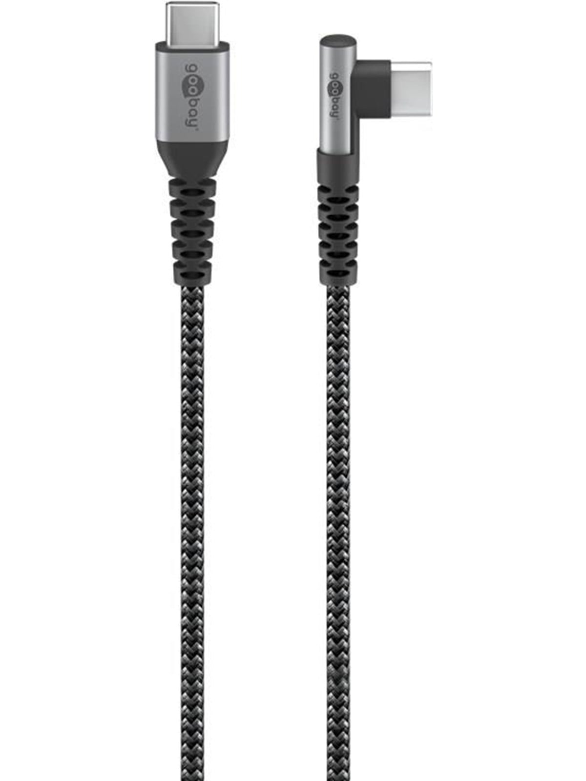 Pro Usb-c Usb-c - 90° - Sleeved - 0.5m - Grau - Usb Kabel - 4040849646584