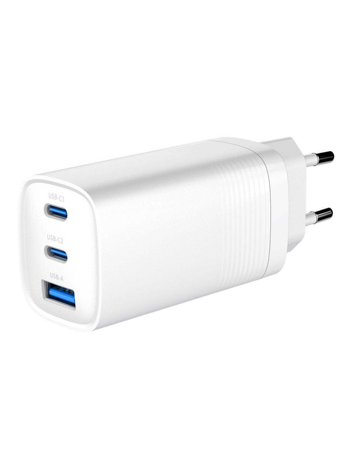 Gembird Universal Gan Usb Charger QC 3.0 & PD 65w 2-port - White - Handys Adapter Und Ladegeraete - Ta-uc-pdqc65-01-w